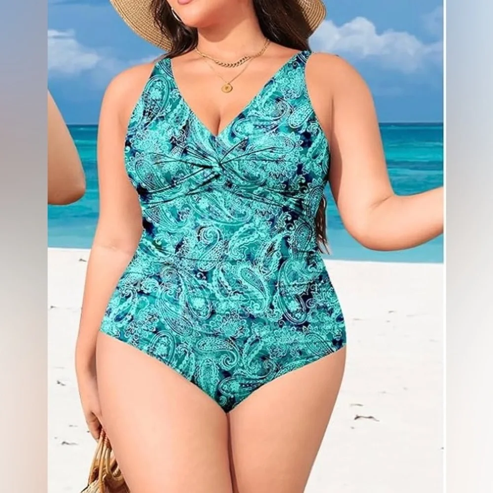 NWT Holipick Paisley One-Piece Swimsuit